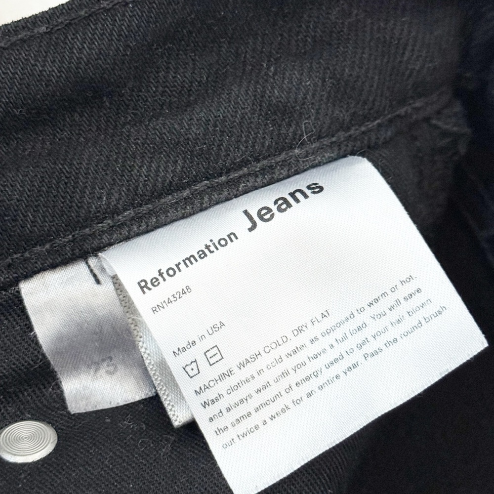 Reformation Julia Black Distressed Jeans - Picture 8 of 9